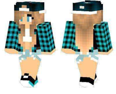 Checkered Shirt Girl skin for Minecraft PE